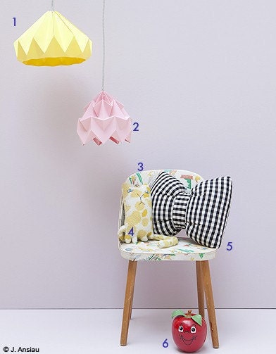 Moth origami lampshade pink