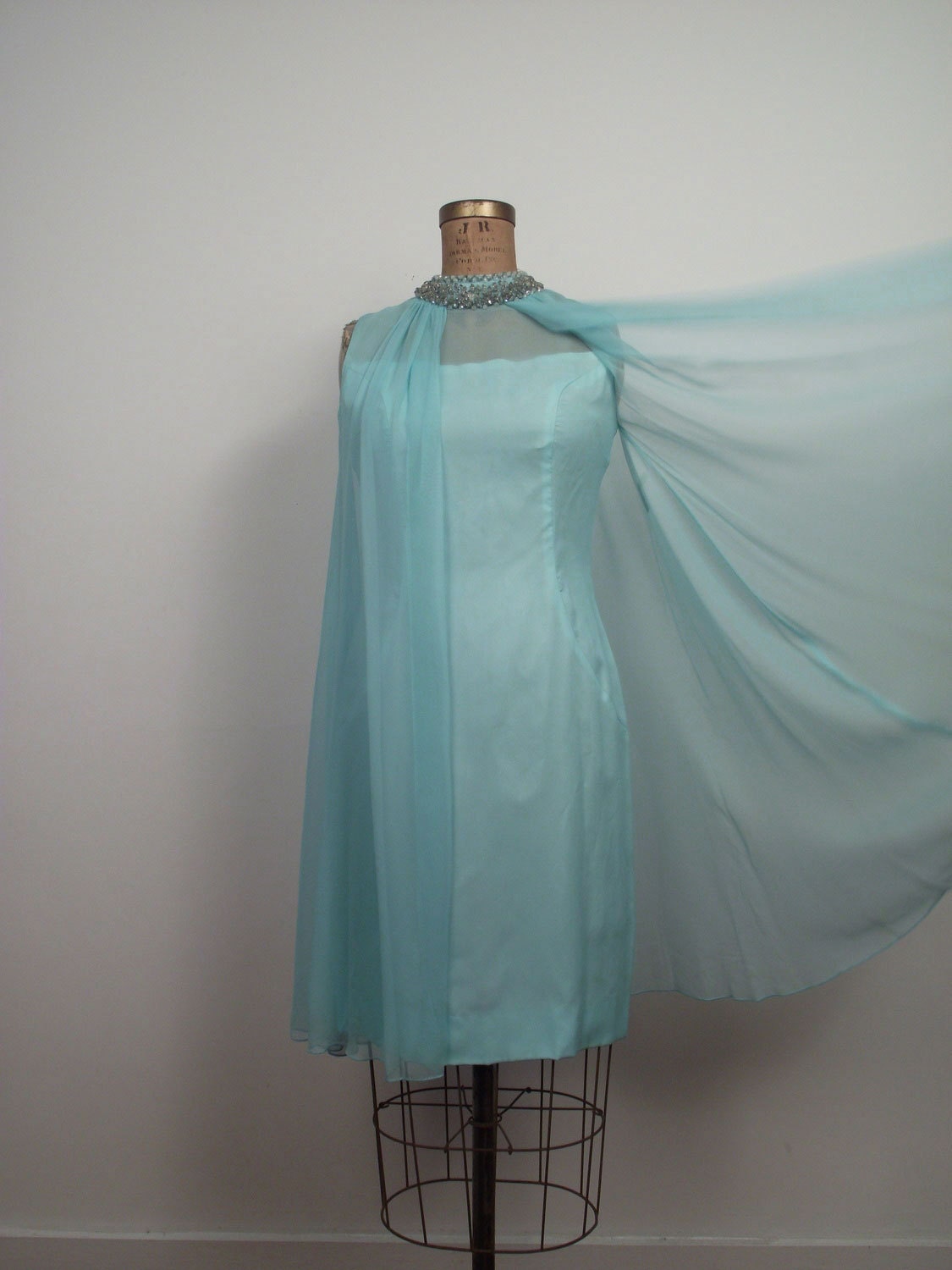 1960s Party Dress / 60s Trapeze Dress / NOS