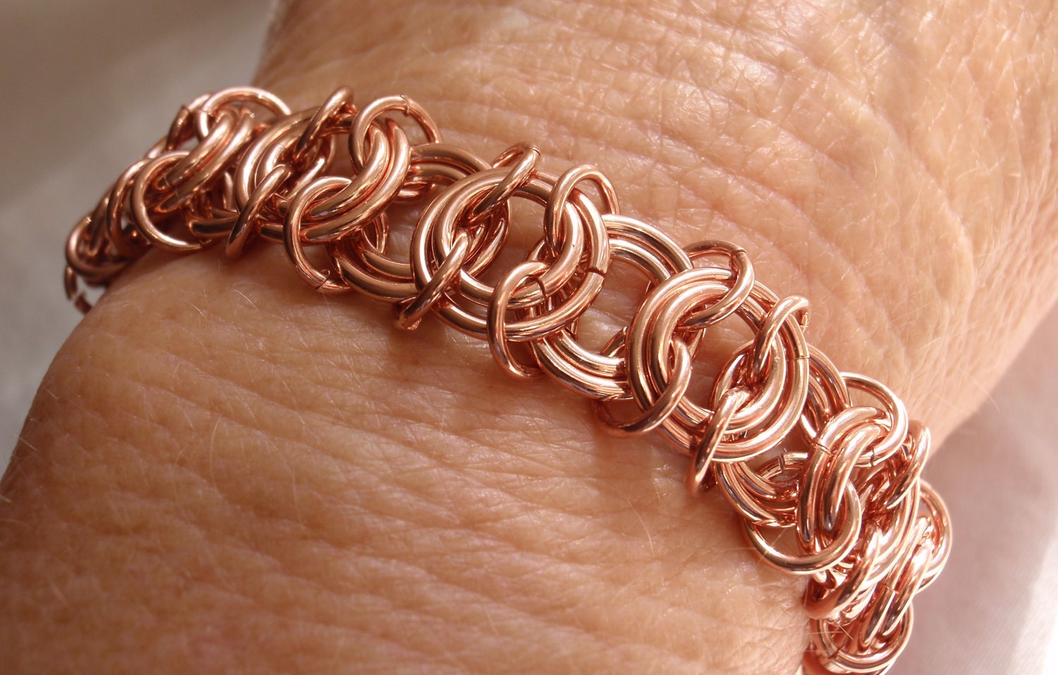 Copper Chain Maille Bracelet Vertebrae