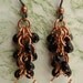 Copper Black Earrings Shaggy Loops Chain Maille