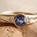 Blue Sapphire 14k Yellow Gold Ring Natural Fancy Lavender