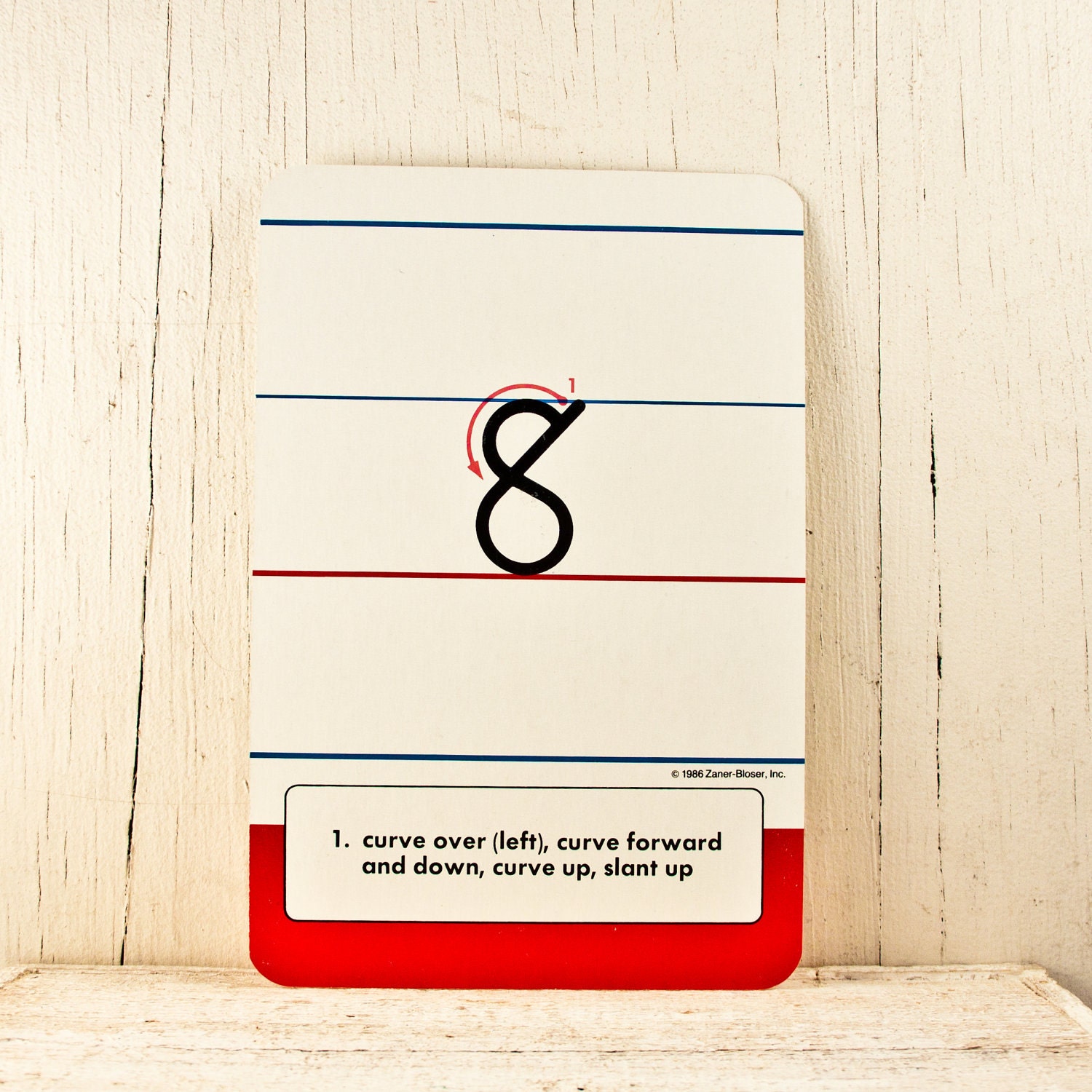 Alphabet Card Flashcard, Flash Cards, Vintage, Retro Decor, Librarian Chic