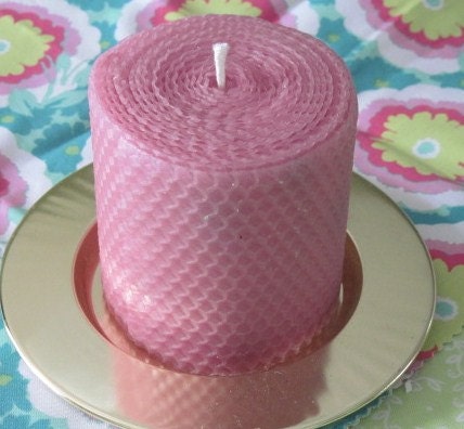 Dusty Pink Beeswax Pillar