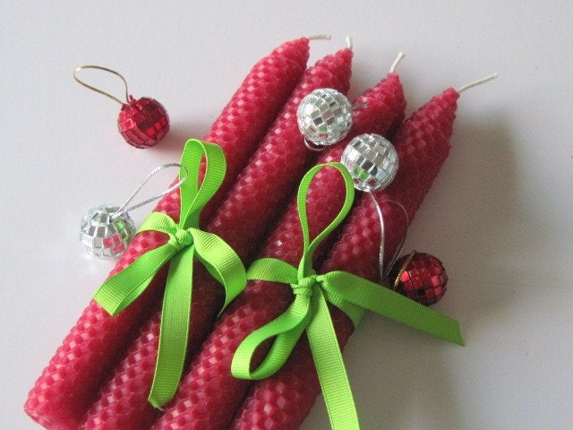 Cranberry Beeswax Candles