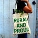 RURAL and PROUD Screenprinted Canvas Grocery Tote Bag