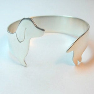Handmade Sterling Silver Dachshund Bangle