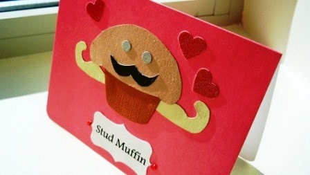 Cute "Stud Muffin" Handmade Greeting Card