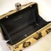 Leopard Hair Hide Clutch- skull clasp- Antique Brass