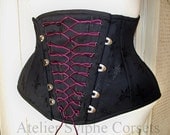 Black removable front pannel underbust boned corset