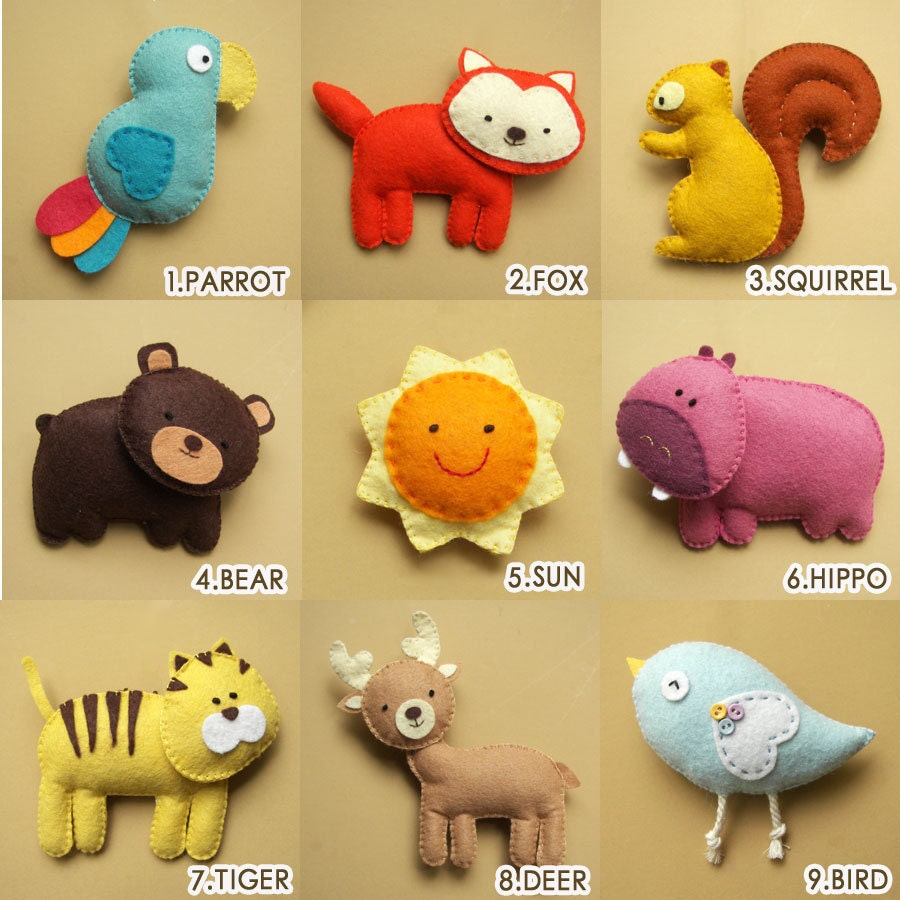 Making your own mobile for your baby - Baby crib mobile, safari mobile, animal mobile, jungle mobile, bird mobile, felt Mobiles