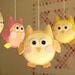 Baby crib mobile, owl mobile "Cute owl - Yellow"