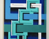 Original - 3D Abstract Kirigami Painting, Title "OCULATION"   16"x20" - 2011