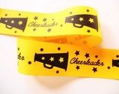 3 yards 1-1/2 inch Cheerleader Yellow with Black Grosgrain Ribbon - High Quality - HairbowSuppliesEtc