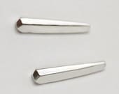 Crystal Bar Earrings - Silver