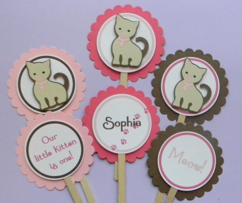 handmade KITTEN birthday cupcake toppers Il_170x135