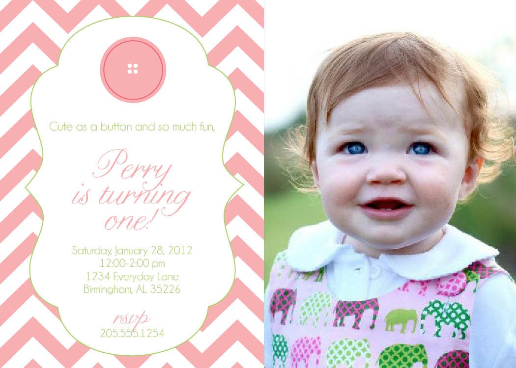 Button Birthday Invitation