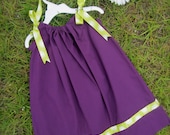 Sale - Pillowcase Dress: Purple & Lime Green - Size 2T