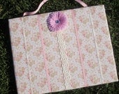Hair Bow Board Organizer: Victorian Pink, Blue and Ivory with optional headband holder (16 x 20)