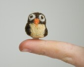 SALE - Miniature Needle Felted Pocket Owl in Brown