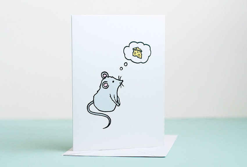 Missing You - Mouse and Cheese Note Card
