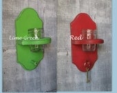 Shabby Chic Wall Sconce, Distressed wood, 1 single candle holder, Many colors to choose from,