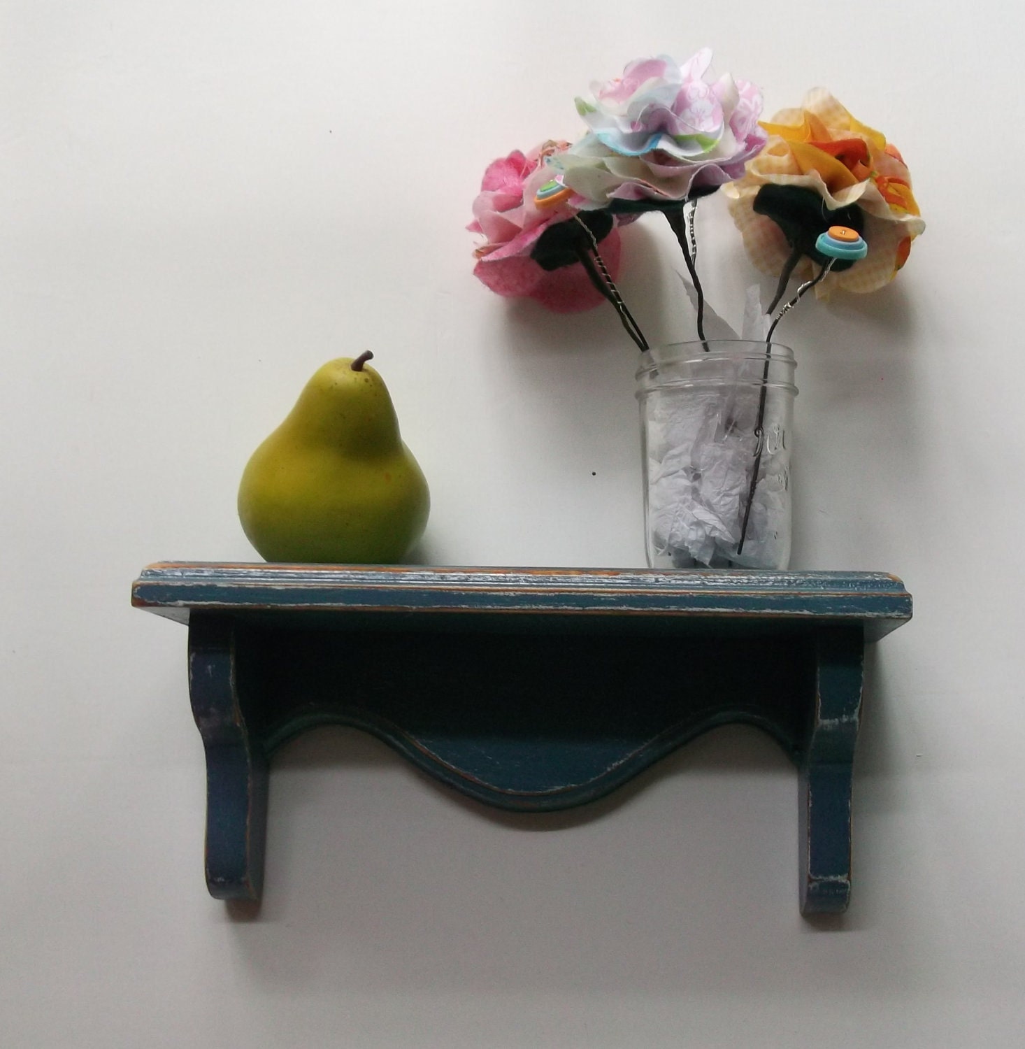 Shabby chic home decor, Small Accent Shelf in Distressed wood, Many colors to choose from, Ready to ship with free shipping