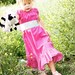 Hot Pink Polk a Dot Peasant Dress with Ava Rose Gray SaSh 12, 18, 24 months, 2T, 3T, 4, 5, 6, 7, 8