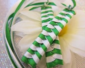 Braided Ribbon Barrette - Girl Scout - Retro - Green and White