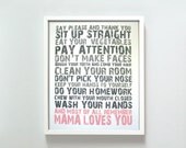 8x10 Mama Loves You in Pink