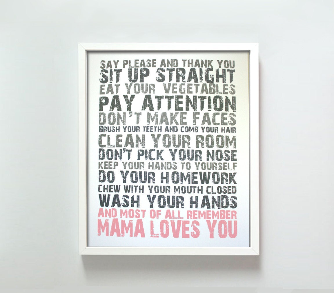 8x10 Mama Loves You in Pink