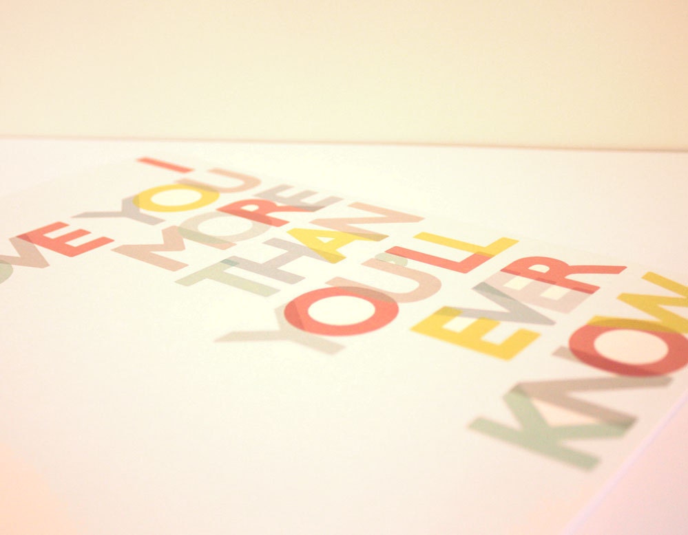 8x10 Love You More print in primary colors