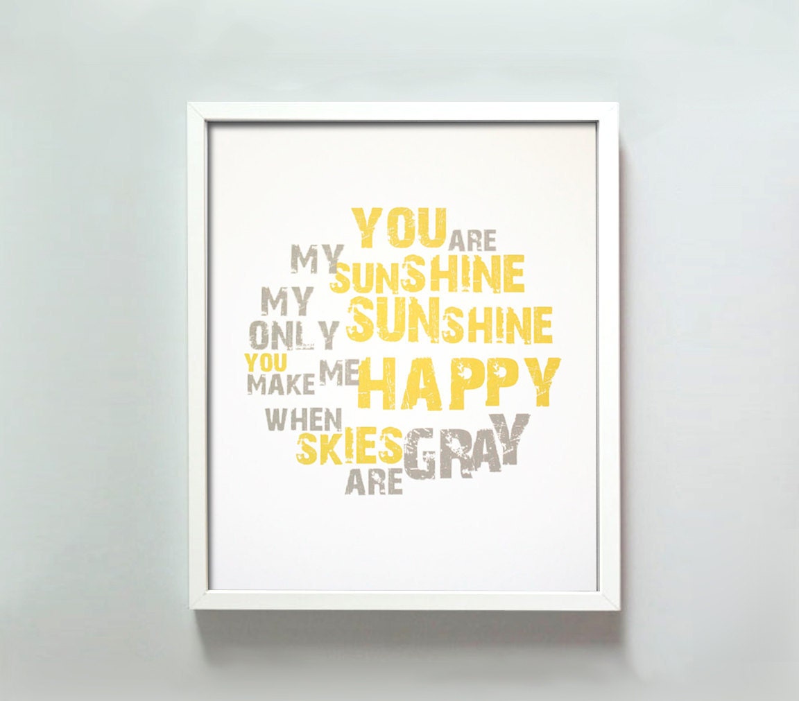 11x14 You Are My Sunshine print