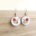 Embroidered floral earrings with surgical steel ear wires