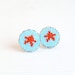Nautical stud earrings Bright red Starfishes