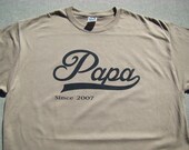 Papa tee shirt - Father, Dad, Gpa Gift - Papa since - Personalized - custom printed tee shirt