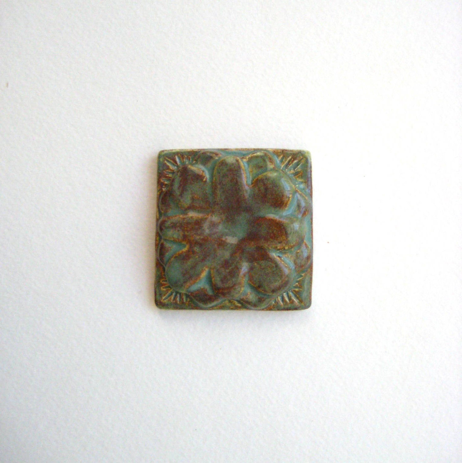 Succulent Pottery Tile, Trinket or Good Luck Charm