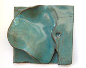 Elephant Ear Art Tile, Blue