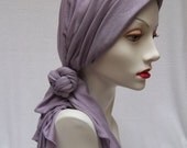 Head Scarf Chemo Lavender Head Cover Alopecia Soft Scarf  Tencel Scarf Bandana