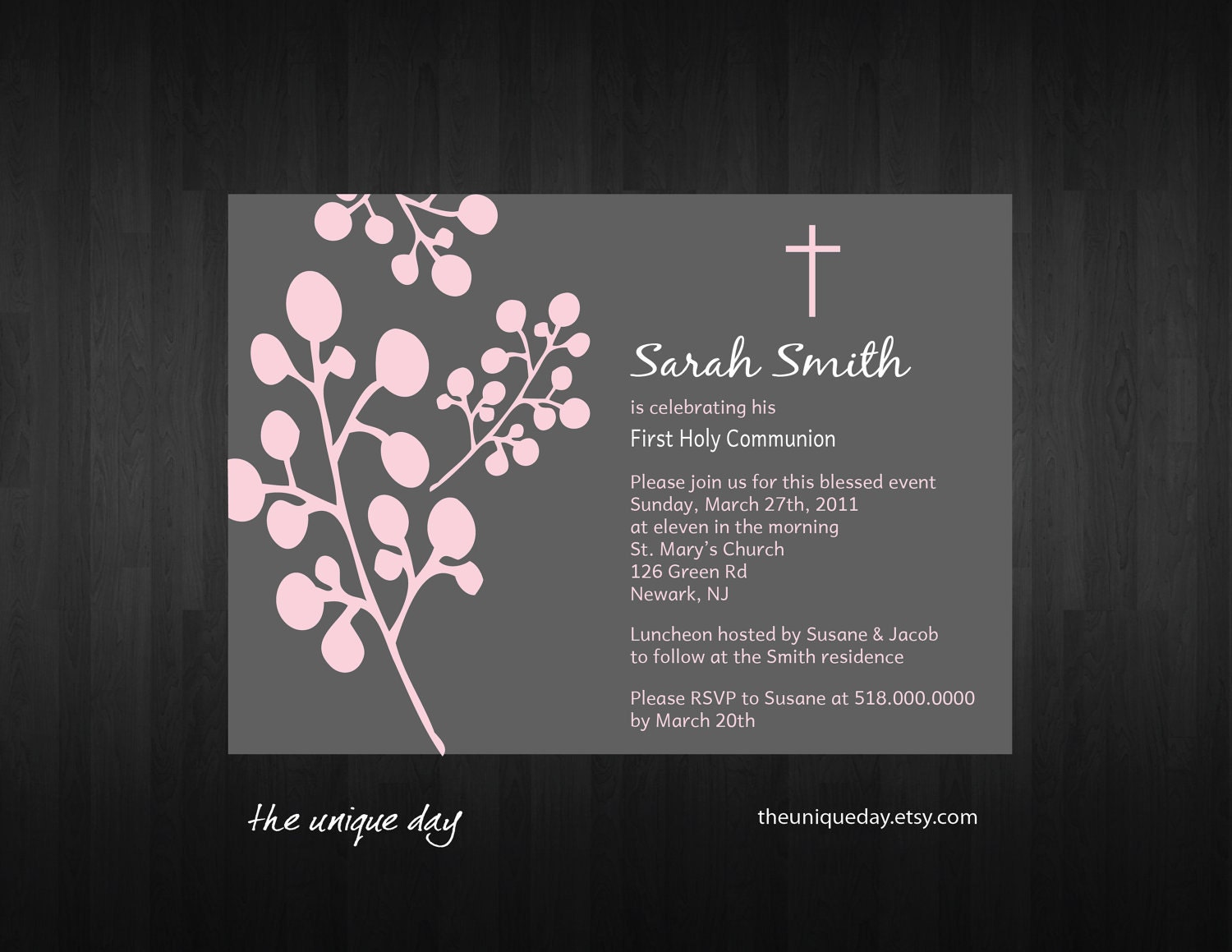 Custom Personalized First Communion or Baptism (Boy or Girl) Invitation Card (Digital Print Your Own) Il_170x135