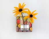 Chevron Wall Vase l Flower vase l candle holder l modern colorful home decor HILLS pattern scallop pink green yellow
