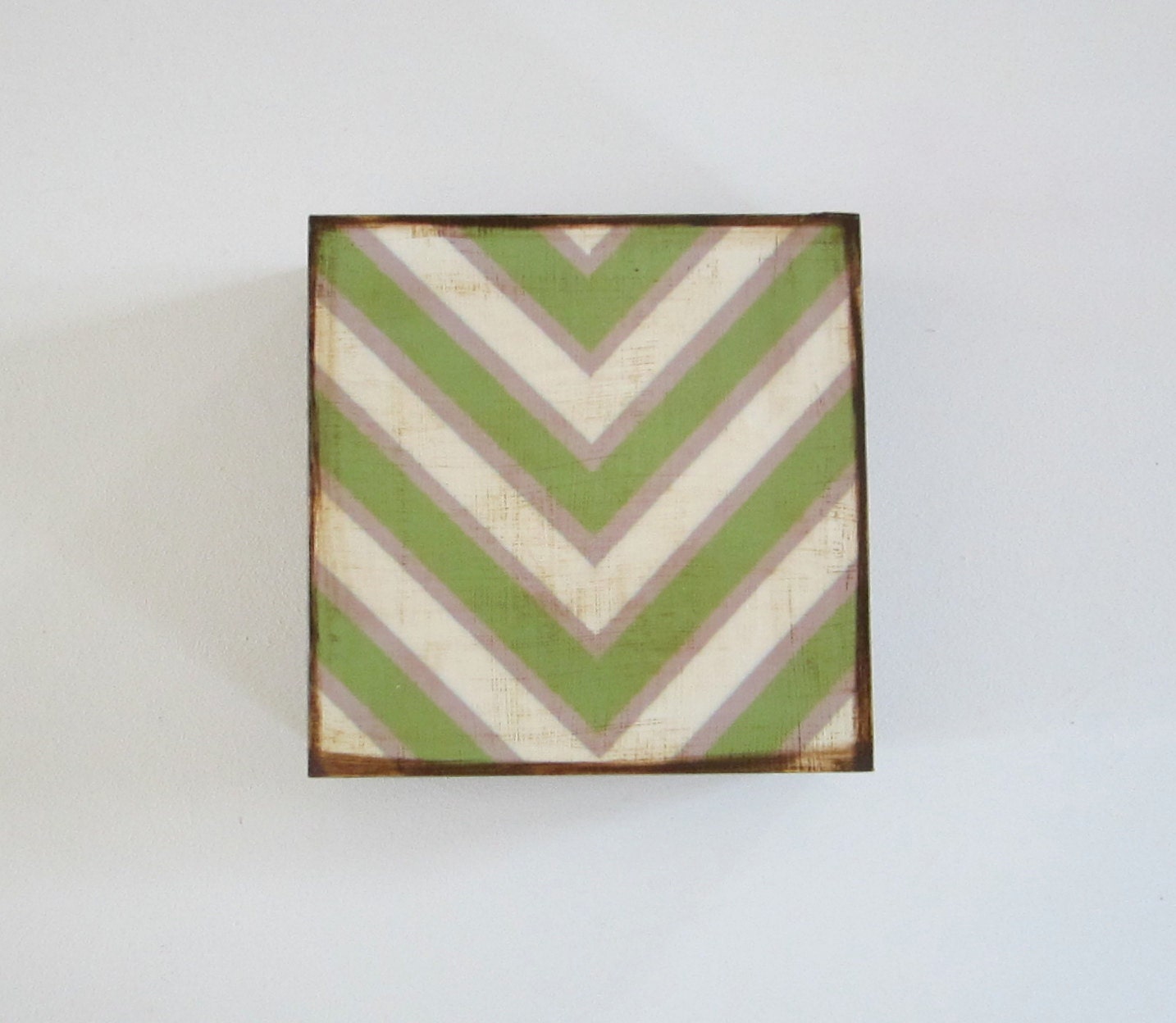 V Pattern 5x5 art block wood Chevron Military Green Gray White  graphic modern pattern shapes red tile studio - redtilestudio
