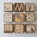 Wall Decor art block 5x5  Nine 9 Set Nature shabby chic wall art neutral gray beige brown 5x5 Geometric redtilestudio wood