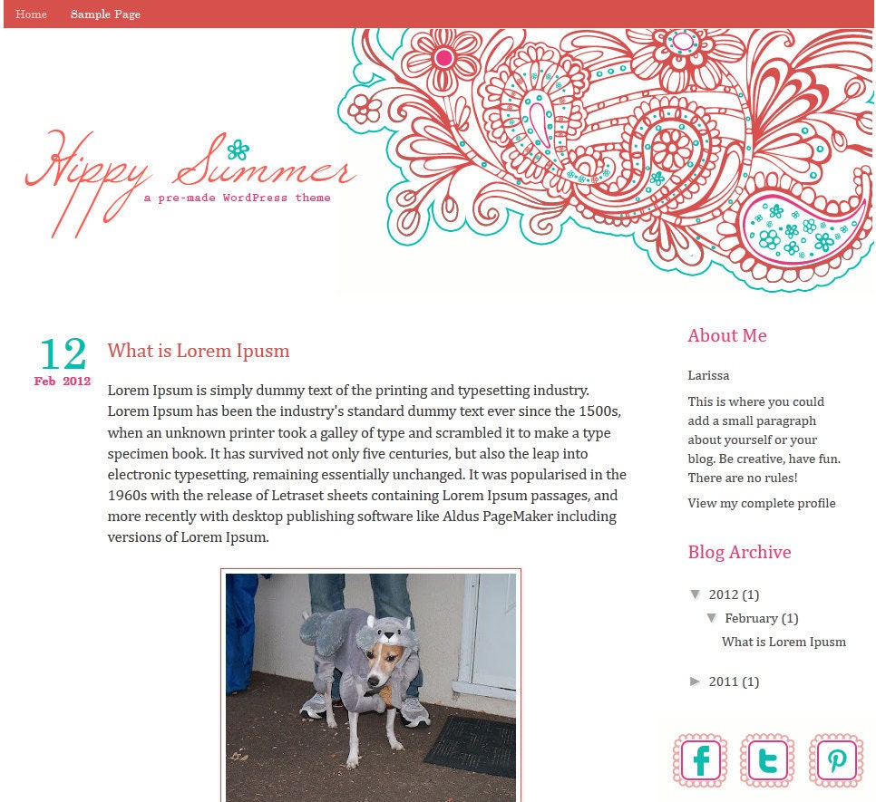 Hippy Summer Blogger Theme