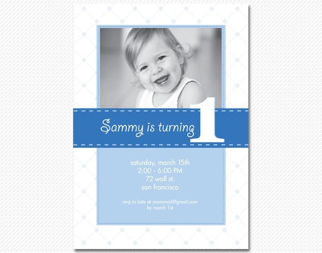 Personalized Birthday Invitation - Custom Photo, Boy or Girl