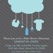 Printable Rain Cloud Baby Boy Shower Invitation, Light Blue Dark Grey DIY Digital File