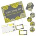 Bridal Baby Shower Party Package, Yellow Charcoal Grey Floral, Modern, DIY Digital Files