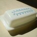 Vintage Pyrex Covered Butter Dish - Blue Snowflake Pattern - Blue and White