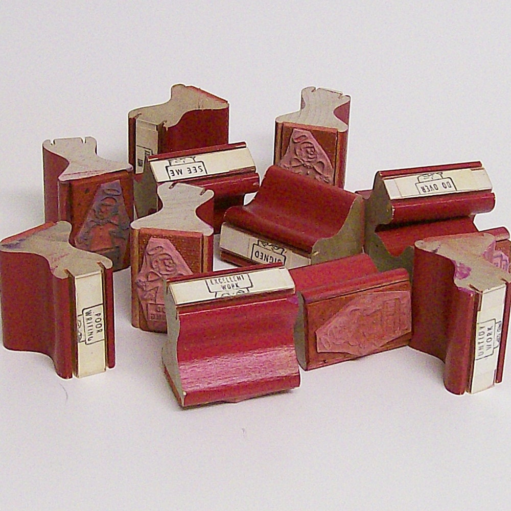 Vintage Teacher's Stamp Set