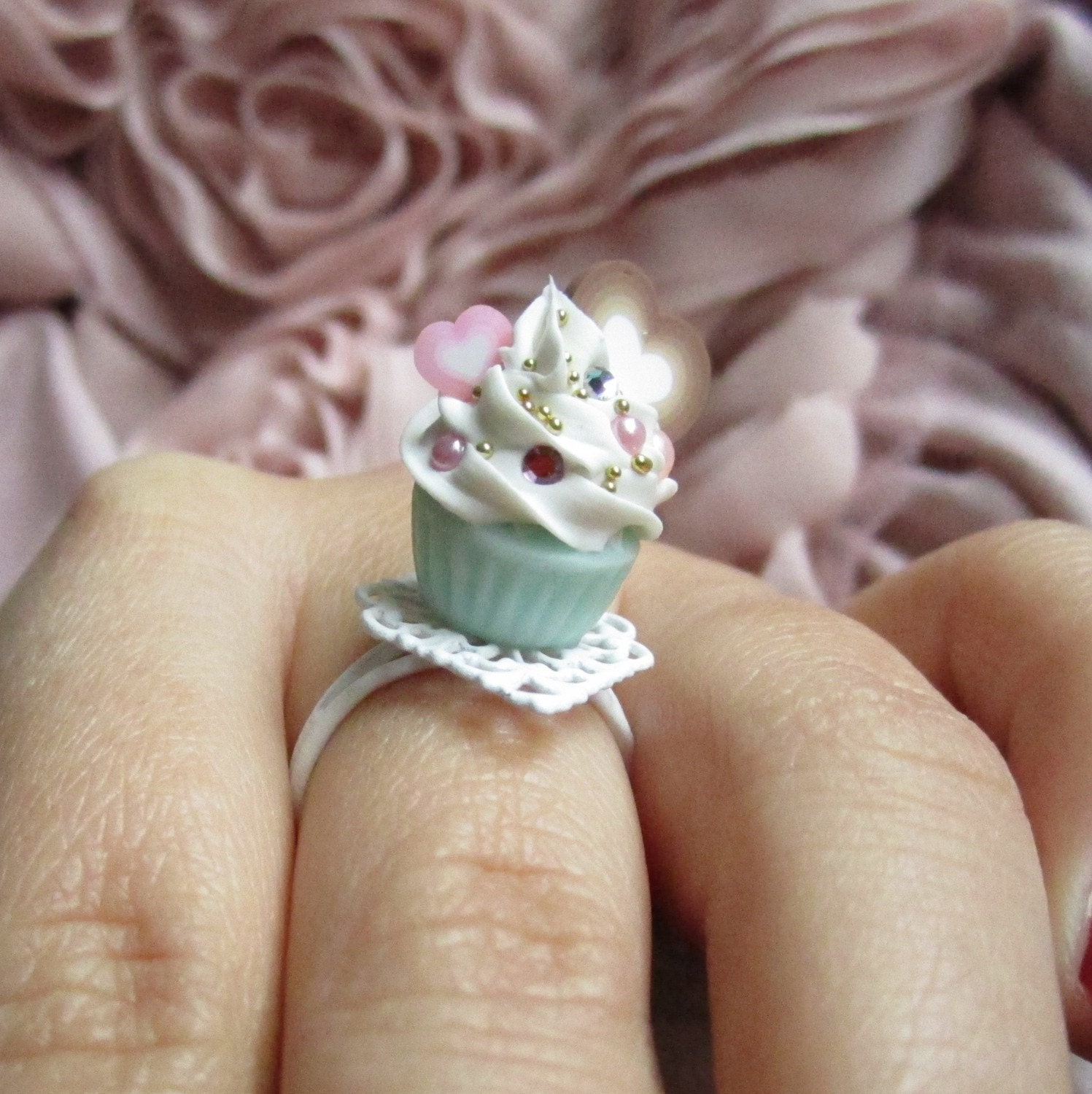 Baby Blue Cupcake Ring