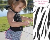 Black White Zebra Bloomers with HOT Pink Bow
